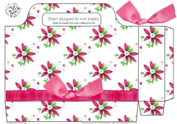 pretty pink flowers and border bow gift tote bag