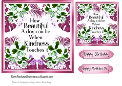 Pretty hand painted flower frame with verse card front 7x7