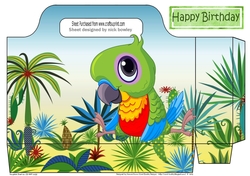 Cute baby parrot in a tropical  island tote gift bag