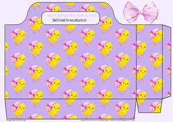 Easter yellow chick tote gift bag (purple)