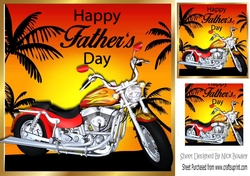 customised bike with sunset and palm trees 8x8 (FATHERS DAY)