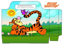 tigger playing with a butterfly tote gift bag