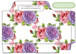 Pretty pink purple roses tote gift bag