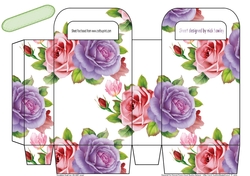 Pretty pink purple roses gift bag