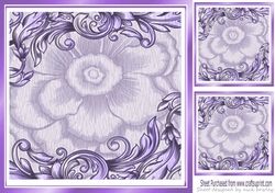 purple retro scroll 8x8 card front frame