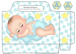 sweet baby boy sleeping on a cloud with stars tote gift bag