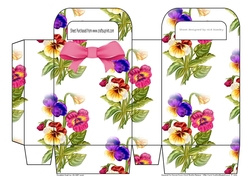 pretty coloured pansies small gift bag