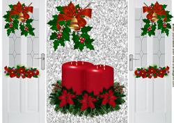 Red Christmas Candles with Bells Gatefold