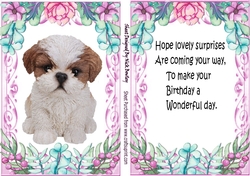 Cute puppy (one) in flower A5 Topper and insert