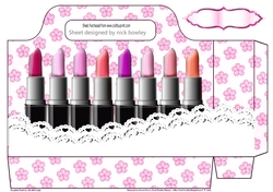 Shades of Lippy with lace and pink flower tote gift bag
