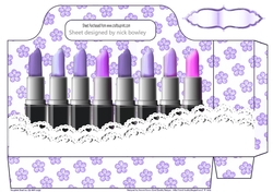 Shades of Lippy with lace and purple flowers tote gift bag