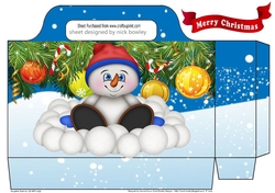 snowman with snowballs tote gift bag