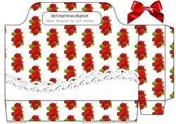 Red roses with lace tote gift bag