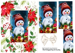 cute snowman with poinsettias A5
