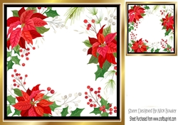red poinsettias card front/insert 8x8 frame