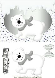 Little White Bear with Silver Scarf