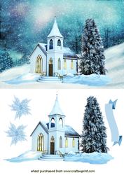 Christmas Church in the Snow