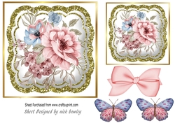 pretty floral with sparkle and butterflies toppers
