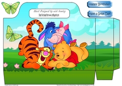 pooh bear and friends just chillin  tote gift bag