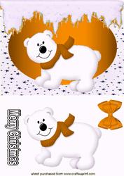 Little White Polar Bear in Orange Scarf