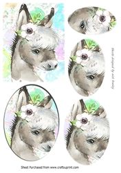 pretty watercolour donkey oval pyramids