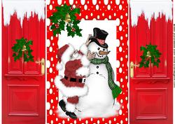 Santa with a Snowman Gatefold
