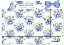 pretty watercolour blue peonies tote gift bag