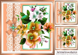 Pretty peach flower arrangement window 8x8