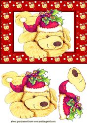 Brown Little Dog with Santa Hat