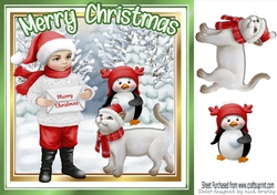 Merry christmas, christmas scene 8x8
