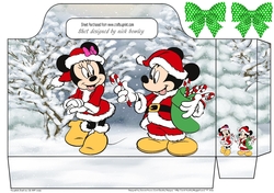 Lovely tote gift bag with mickey/minnie with snow (two)