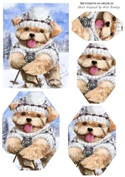 cute puppy in the snow octagon pyramids