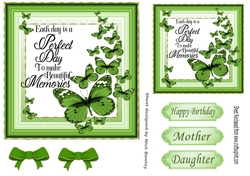 Pretty green Butterflies with verse 7x7