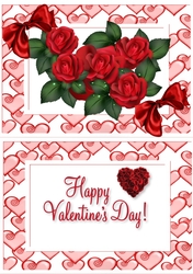 Beautiful red roses and bows card front