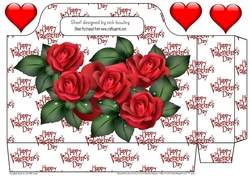 Beautiful red roses with valentine words tote gift bag