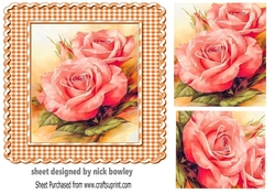 Pretty pink rose with pyramids 7x7