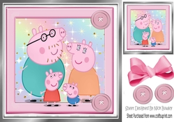 Peppa pigs family 8x8 card front