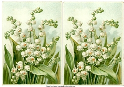 2 Pretty toppers of A5 lily of the valley flowers (two)