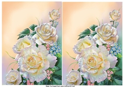2 Pretty toppers of A5 white Roses (two)