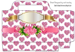 pretty pink hearts and roses tote gift bag