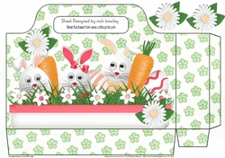 Cute easter bunnies with flowers tote gift bag