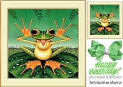 Funny Crazy frog 8x8 card front