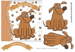 Playful brown puppy dog 7x7 card front