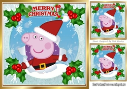 Lovely Peppa Pig Dressed Up For Christmas 8x8