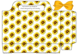 Lovely water colour sunflowers tote gift bag with bow