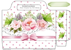 Pretty Pink Roses on lace and bow polkadot Tote Bag 