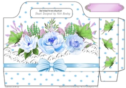 Pretty Blue Roses on lace and bow polkadot Tote Bag