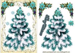 Turquiose Christmas Tree in Ornate Frame