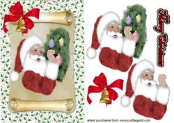 Jolly Santa on a Scroll