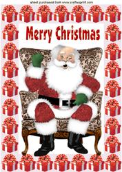 Santa in His Chair Ho! Ho! Ho A4 Topper!